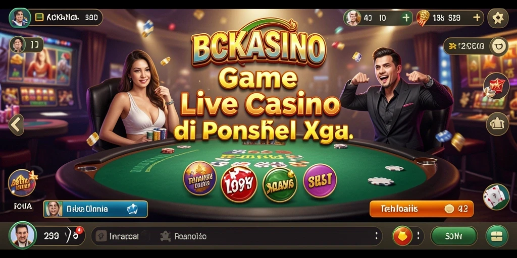 Screenshot gameplay BCKASINO menunjukkan dealer langsung dan meja permainan yang menarik.