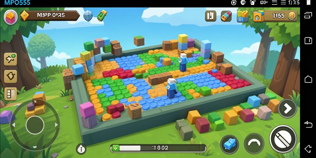 Screenshot MPO555 menampilkan permainan puzzle yang seru dan menantang.