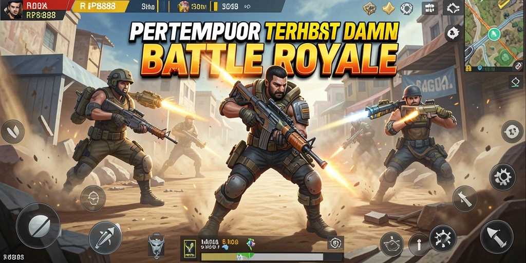 Gameplay RP8888 menampilkan aksi Battle Royale yang mendebarkan.
